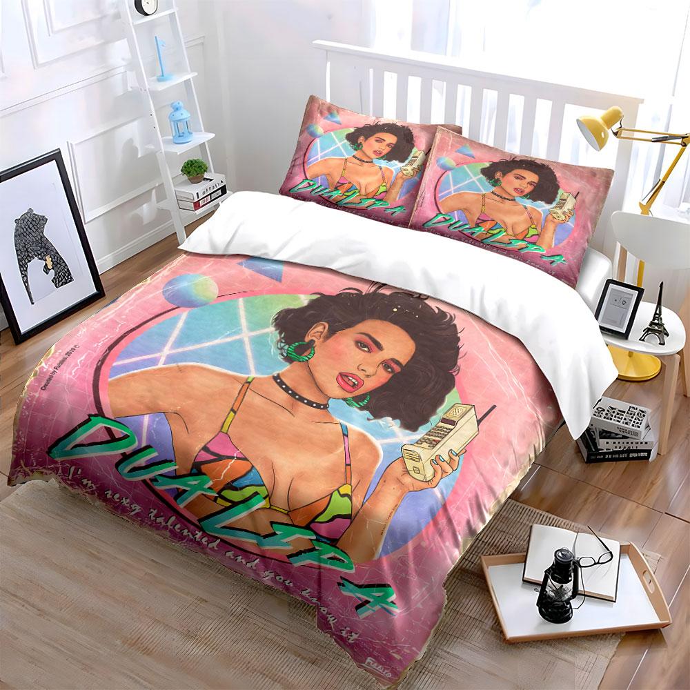 Retro Pop Art Style Female Design Bedding Duvet Cover Set Duvet Cover Pillowcases (1*Duvet Cover 2*Pillowcases, Without Duvet Insert)