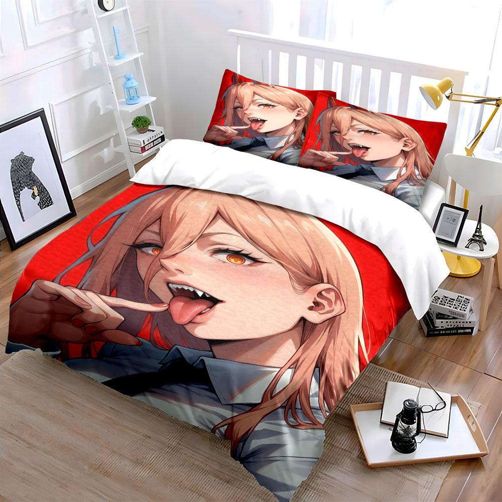 Anime-style Woman Illustration. Bedding Sets Duvet Cover Sets Duvet Covers Pillowcases(1 * Duvet Cover 2 * Pillowcases Without Duvet Insert)