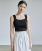 Nigaennikol [Essential] Square Neck Knit Sleeveless_Black