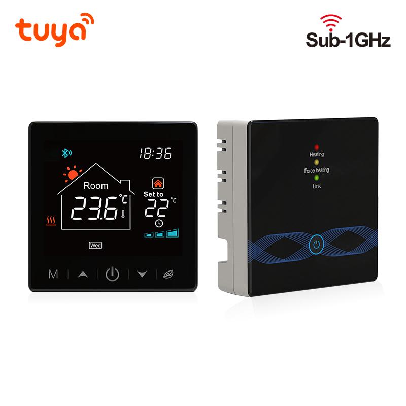 Tuya Smart Home Wifi Thermostat Wireless 433Mhz Gas Boiler Water Heating Temperature Controller Alexa Google Home Smart Life R9BW Black