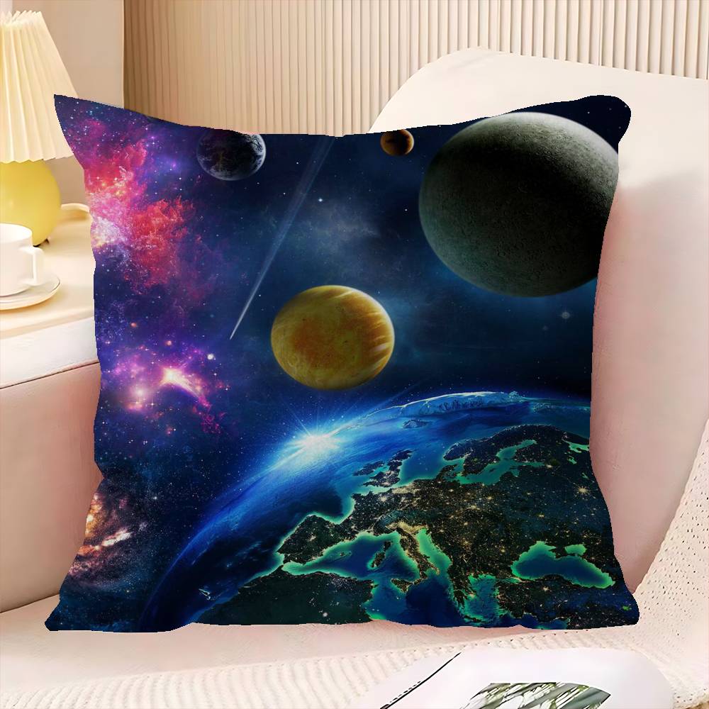 Cool Starry Universe Planet Art Pillow Cushion Cover Pillowcase Living Room Sofa Home Decor Customized