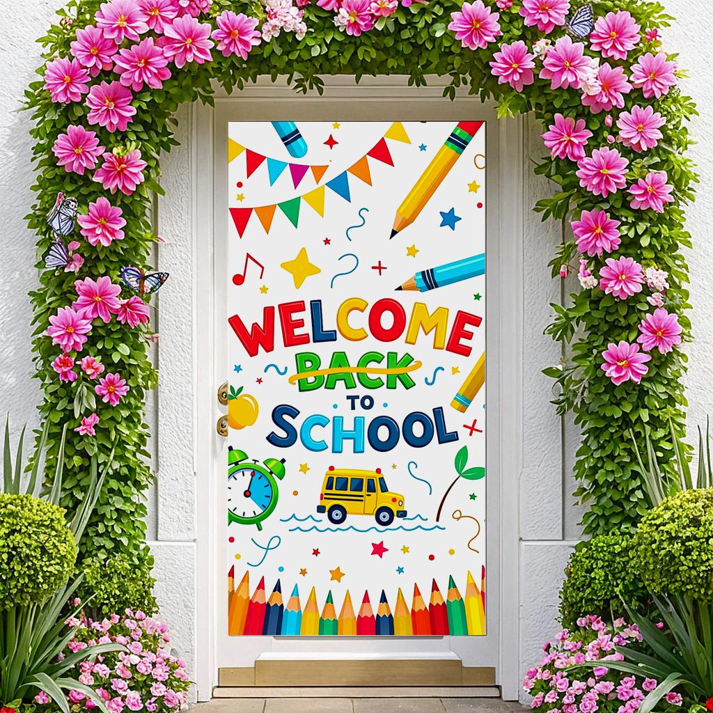 Classroom Decoration Colorful Design Welcome Back To School Banner Educational Banner Educational Theme School Bus Banner For