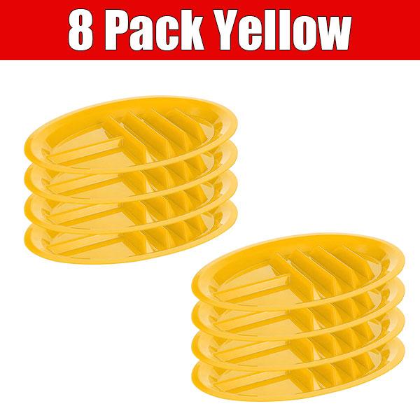 PGY 4/8 Packs Plastic Taco Plates for Party Large Taco Holder with 2 Dipping Areas Stand Up Divider for 3 Tacos Dishwasher Safe
