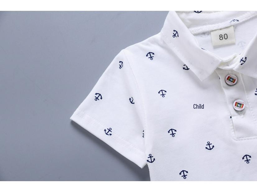 Set de vară pentru copii din două piese: Cămașă cu mânecă scurtă și pantaloni scurți pentru băieți