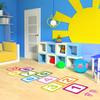 Hopscotch Floor Stickers Lattice Number Game Kindergarten Children Room Cartoon Wall Stickers Waterproof 10PCS