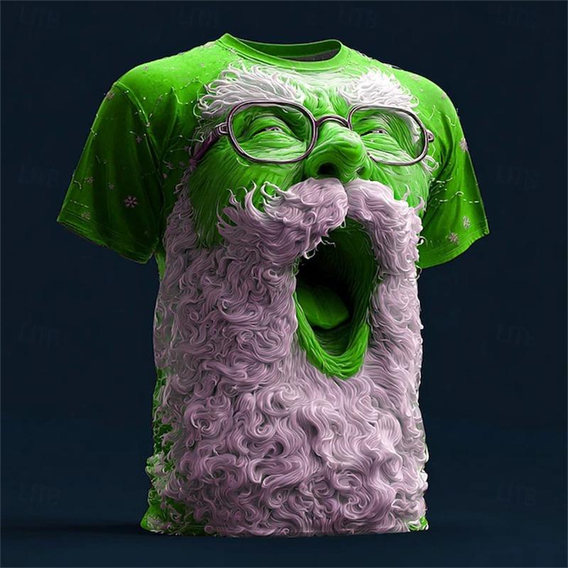 Weihnachts-T-Shirts Damen Druck T-Shirt Weihnachten Rollenspiel Kurzarm Herrenmode Lustiger Weihnachtsmann Kinderkleidung