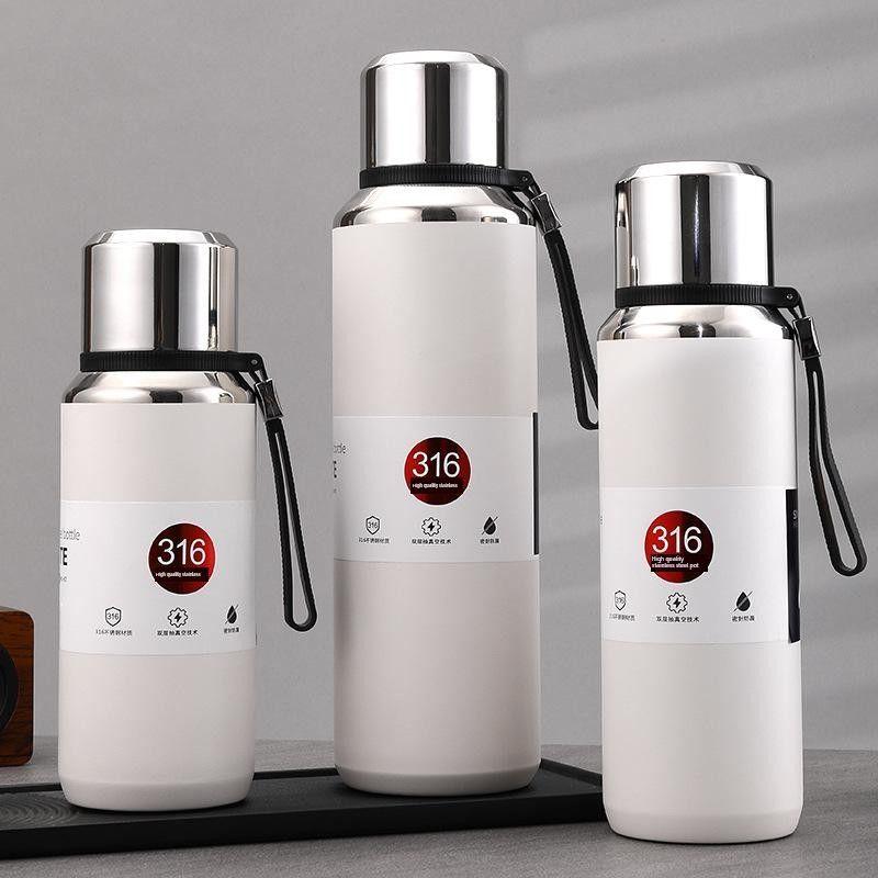 Large-Capacity Thermos Cup 316 Stainless Steel Outdoor Portable Tea Brewing Kettle High-End Simple Portable Tea Brewing Travel Kettle