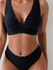 European & American Sexy Ruffle Trim Triangle Bikini Swimwear