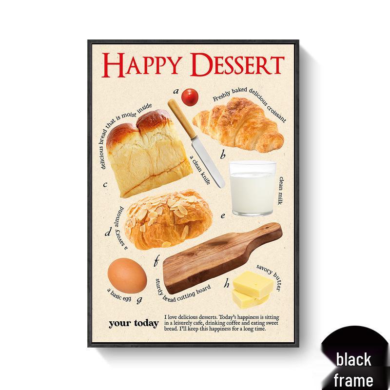 Ins Style Bread & Dessert Baking Studio Canvas Wall Art - Kitchen & Dining Room Decor (Frameless/Inner Frame)