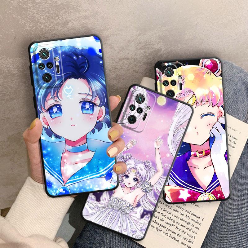 Husa de telefon pentru Redmi Note 9 11S 9S 11T 11 Pro 8T 10 Lite 7 10S 8 Husa moale TPU rezistenta la socuri Anime japonez Kawaii Sea Moon
