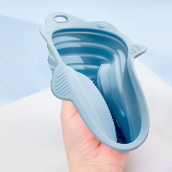 Makeup Brush Cleaner Soft Silicone Protective Head Anti-Fall Durable Folding Wash Bowl Large Capacity Compact Size Makeup Brush Washer