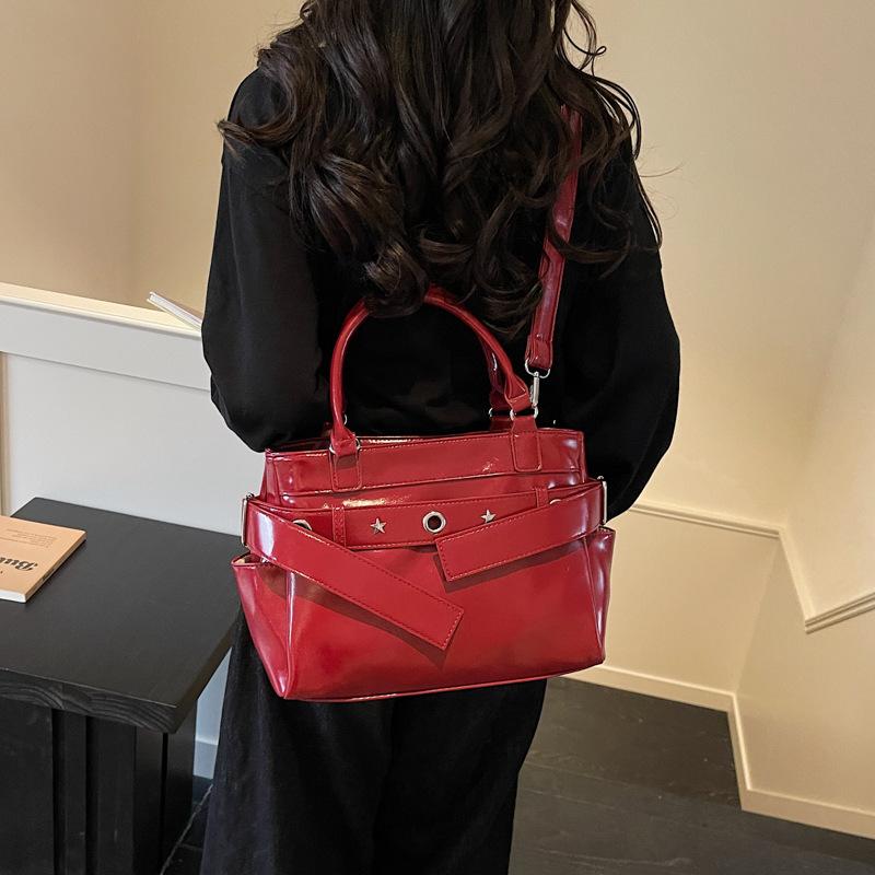PU Tote Bag Women Fashion Handbag with Star Detailing Crossbody Shoulder Bag for Daily Use