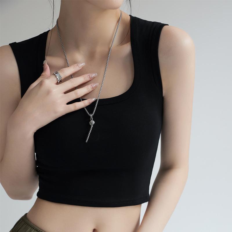 Women Sleeveless U Neck Tees T Shirt Ladies Tee Shirt Street Vest Wear Top