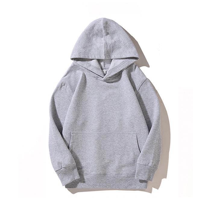 Kinder Kapuzenpullover Unifarben Rundhals - Sweatshirt aus gekämmter Baumwolle mit individuellem Logo