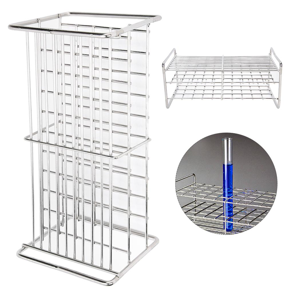 Square Hole Tube Holder Laboratory Equipment Corrosion Resistant Stainless Steel 50 Hole