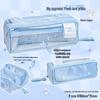 RosyPosy Transparent Prism Pencil Case: Spacious, Triple-Zipper Design for Students