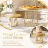 2pcs Gold Cake Display Stand Round Top Metal Cake Stand Classic Round Cake Stand  Afternoon Tea