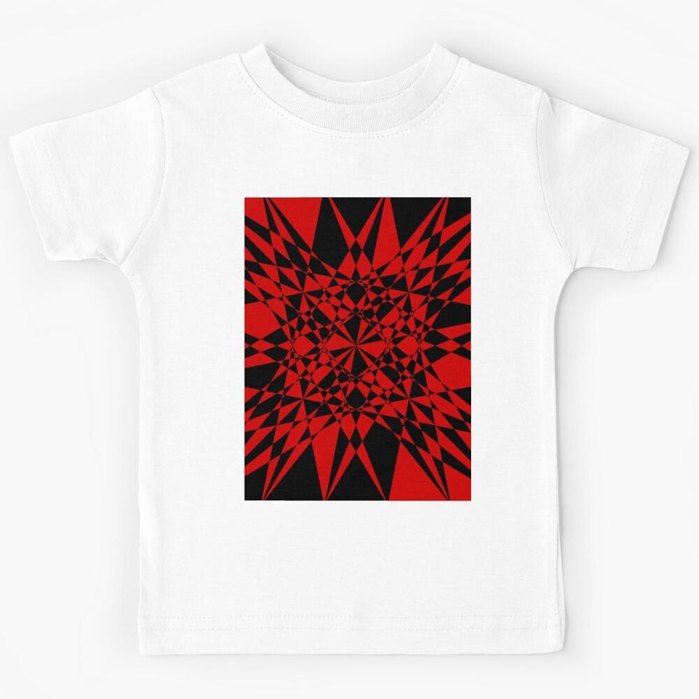 Red black geometric pattern Kids T-Shirt 150