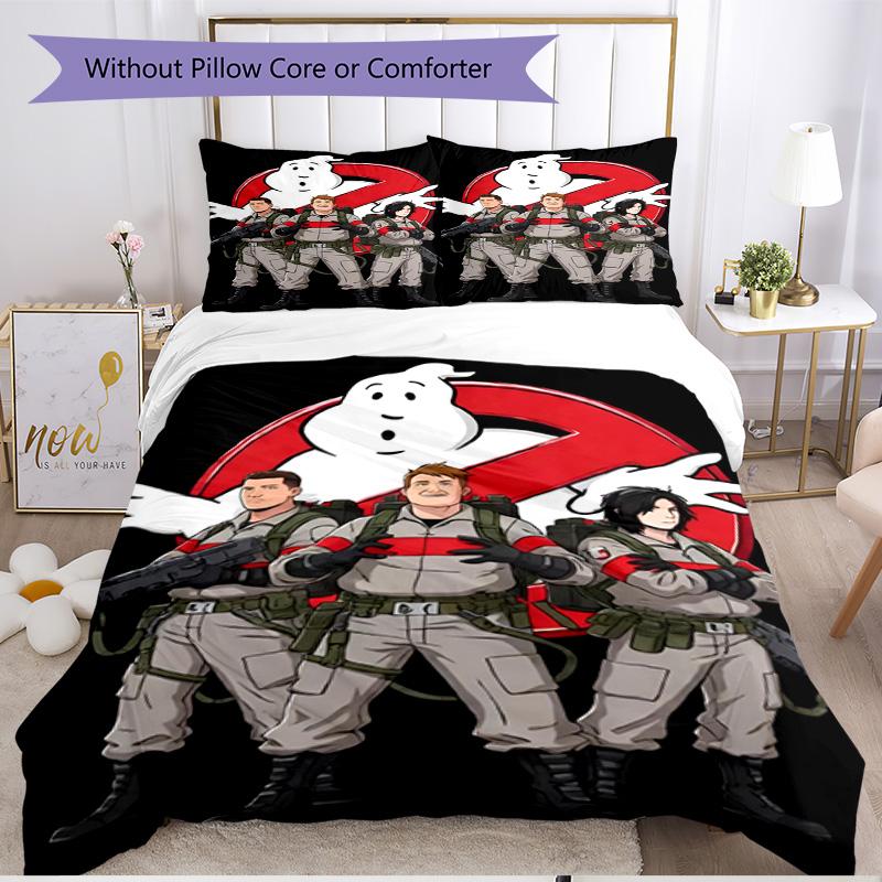 3pcs Duvet Cover Set (1*Duvet Cover + 2*Pillowcase, Without Core), Ghostbusters Print Soft All‑Season Bedding Set, Home Bedroom Decor Gift