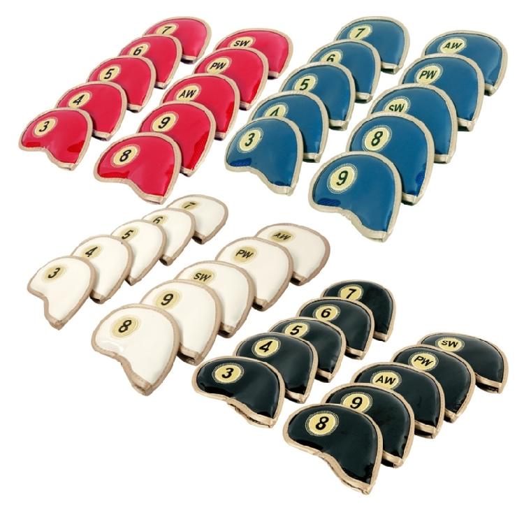 10pcs Golf Iron Head Covers Set Practical PU Leather Durable Headcover