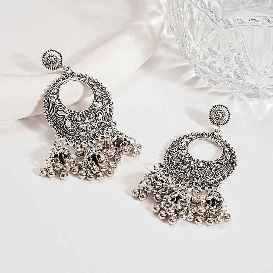 Digadagu Metal Bell Flower Dangle Earrings New Women s Classic Vintage Design Zircon Accessories медный