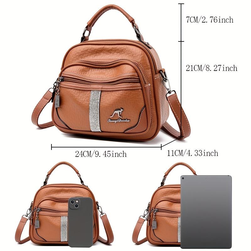 Dámský mini batoh a crossbody taška z PU, lehká, přeměnitelná kabelka s odnímatelným popruhem, mini cestovní taška