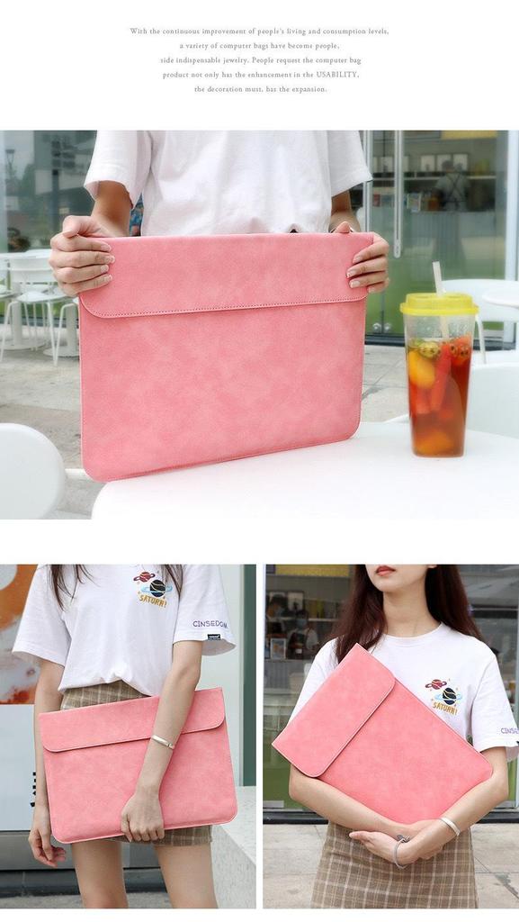 MacBook & Huawei Laptop Protector: 13-15.6 Inch Lambskin Pattern Sleeve