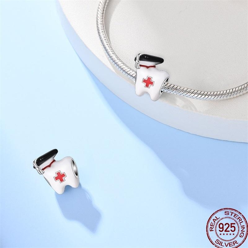 Copper Shiny Zirconia Professional Dental Graduation Gift Bead Pendant For Pan Original Bracelet Diy Jewelry
