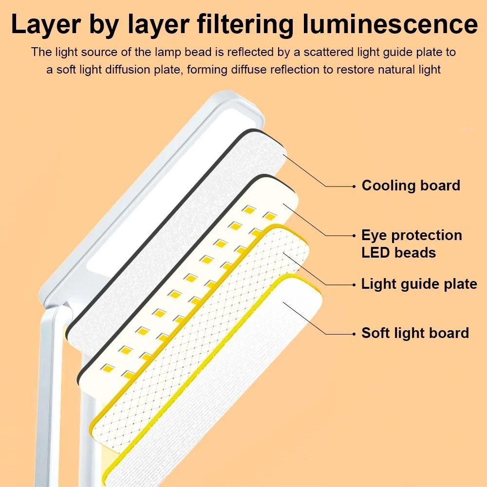 Creative Desk Table Lamp Dimmable Touch Control Foldable Reading Lamp Eye Protection Portable Folding Night Light Library