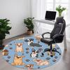 1 Stück Hundepfoten Büro Runder Teppich, Matte Geeignet für Büro, Unter Bürostühlen Schlafzimmer Wohnzimmer Heimdekoration, Raumdeko
