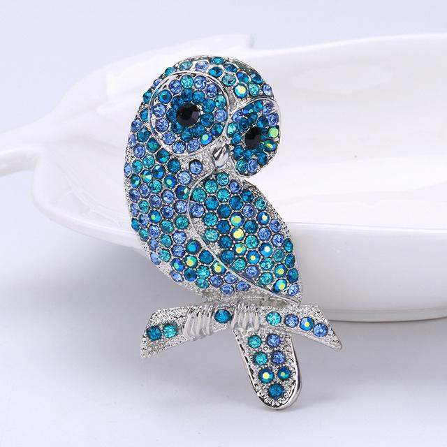 European And American Personality Full Drill Owl Brooch All -Match Fashion Men 'S Suit Jacket Rhinestone Brooch Accessories