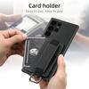 SUTENI H13 For Samsung Galaxy S24 Ultra Case Litchi Texture Phone Cover with Kickstand Card Holder