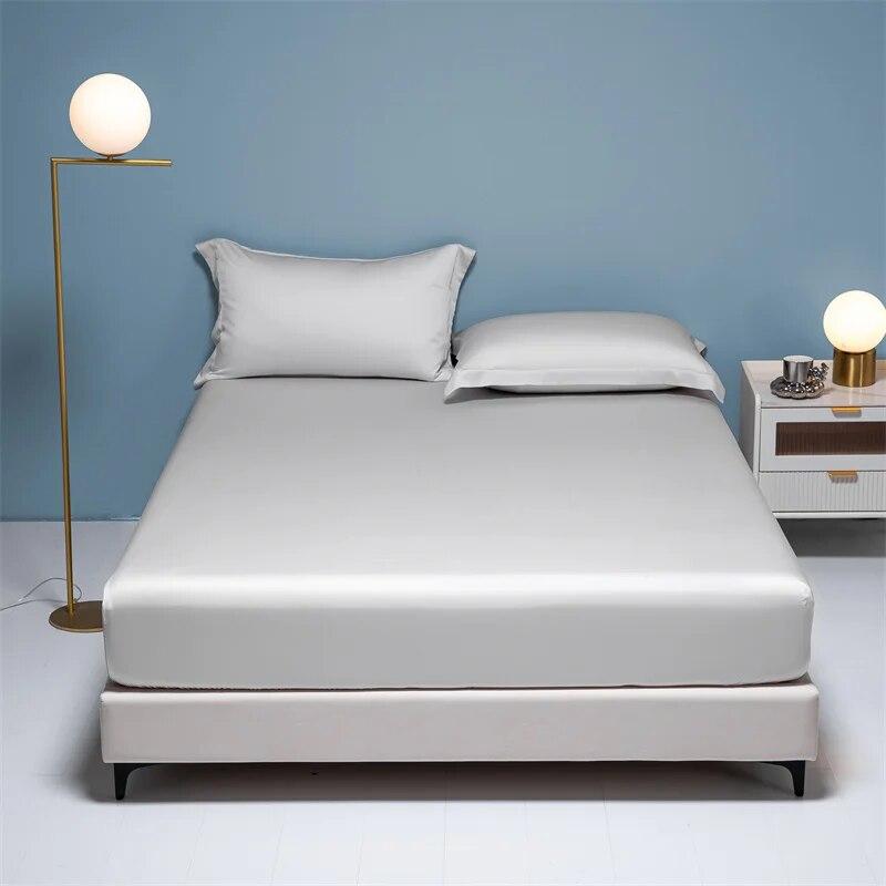Cearceaf cu elastic din mătase naturală Cearceaf cu elastic din mătase naturală de dud Husă de saltea Mărime personalizată Cearceaf de mătase Cearceaf cu elastic culoare uni