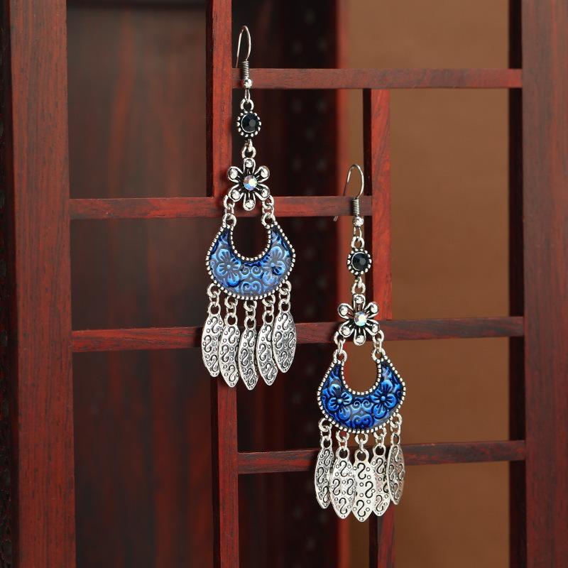 

Ретро серьги с бахромой, нишевый дизайн, серьги с классическим темпераментом, женские длинные серьги.