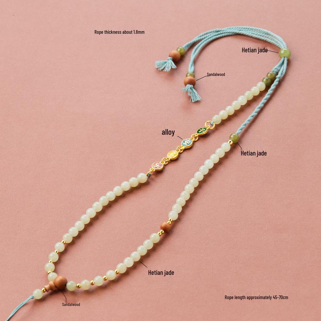 Elegant Hetian Jade Clavicle Pendant Necklace