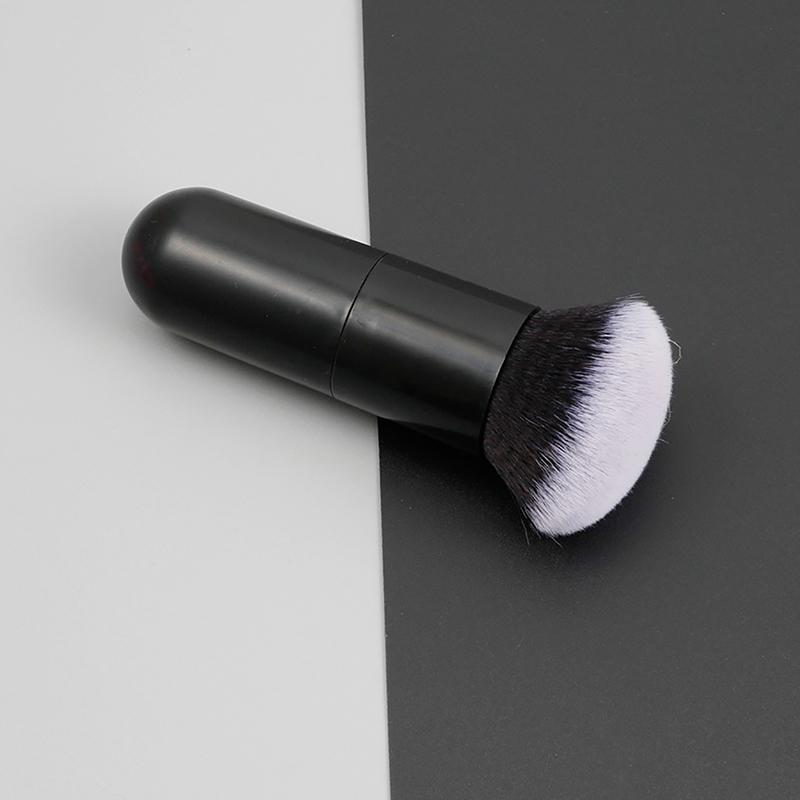Professional Black Round Handle Powder Brush Makeup Brushes Fluffy Soft Foundation Blush Brush Beauty Cosmetics Women Gift