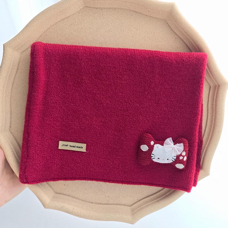 Children's 2025 Winter Red Scarf: Warm, Windproof Neck Gaiter for Girls - Cute and Protective