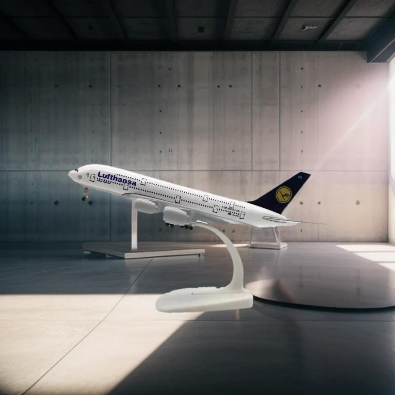 Germany Deutsche Lufthansa A380 Solid Metal Alloy Model Aircraft 20CM Simulation Model Aviation Model Toy Kit Toy Plane For