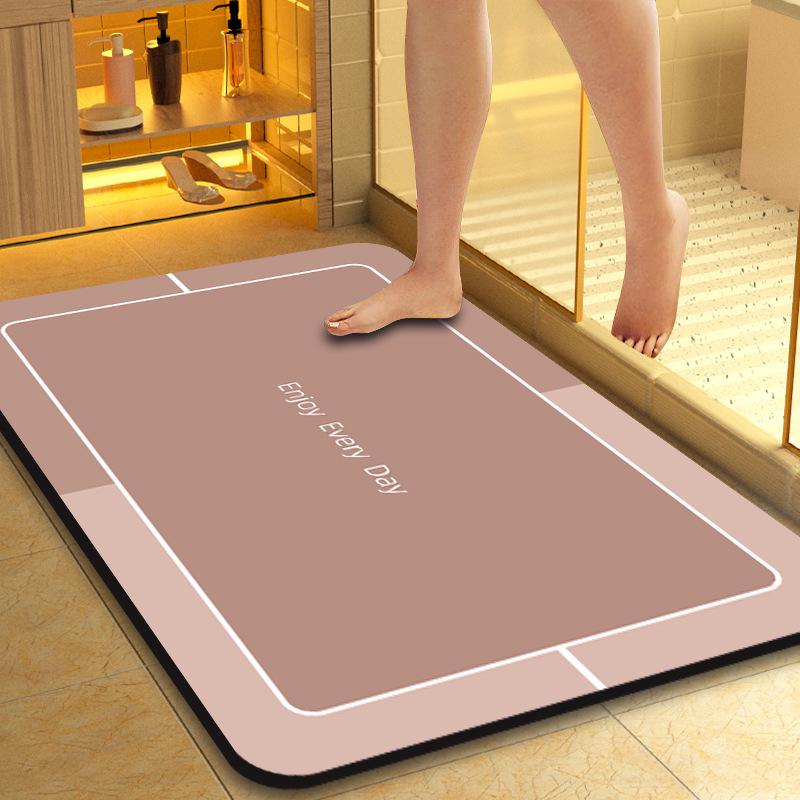Bathroom Absorbent Non-Slip Diatomaceous Earth Mat: Quick-Drying, Stain-Resistant, Easy-Clean Mat