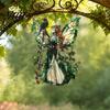 Colorful Light Catchers Stained Glass Style Skeleton Fairy Window Hanging Suncatcher, Acrylic Decorative Ornament with Butterfly Wings Sun Catcher for
