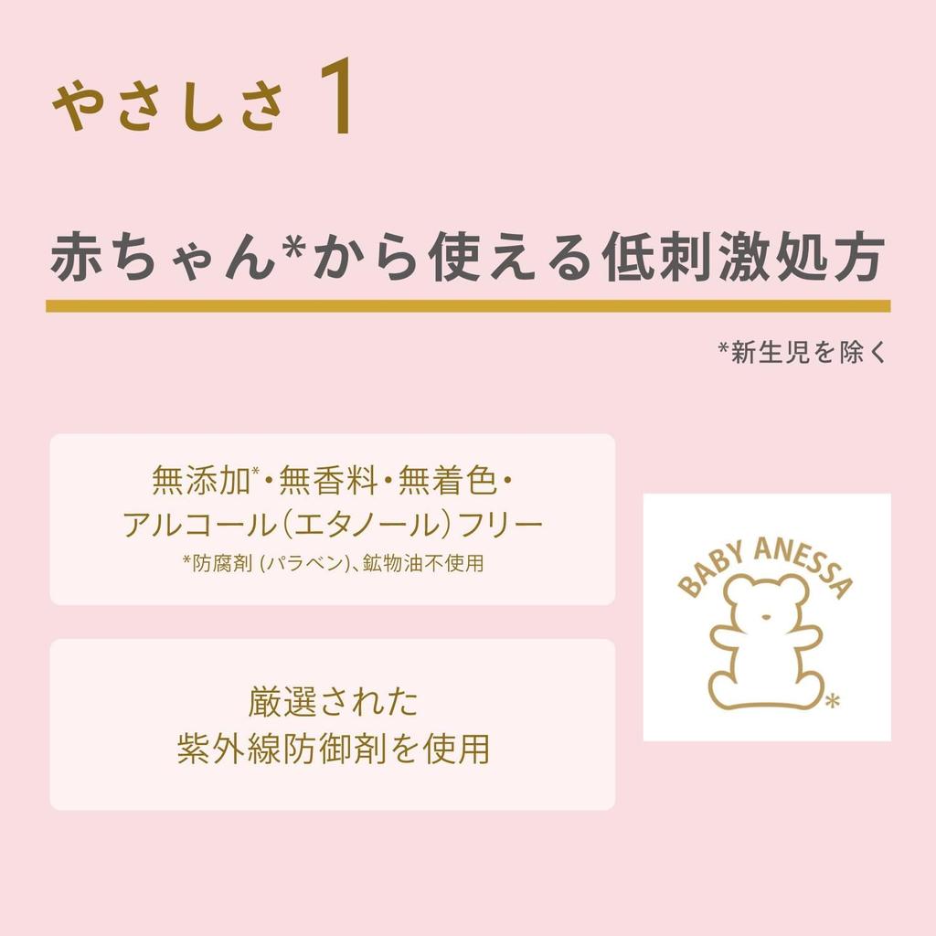 ANESSA Perfect UV Mild Milk NA 60mL Suitable for sensitive skin and sunscreen for face and Can be used as a makeup SPF50+ PA++++ babies.