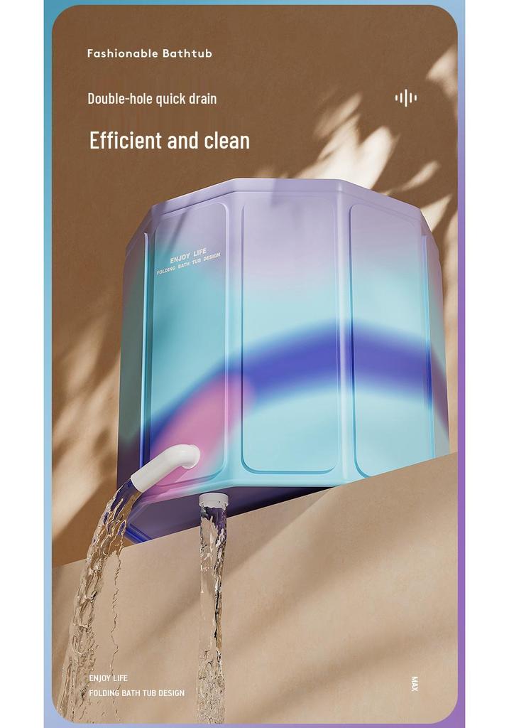 Portable Folding Bath Barrel for Adults & Children - PVC, No Installation Required