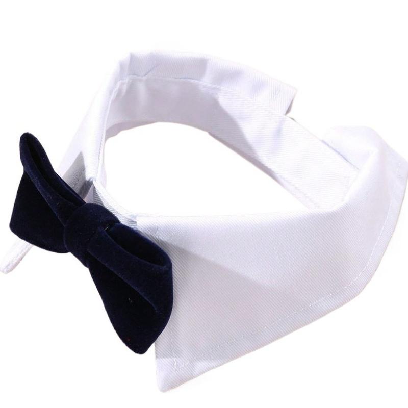 Adjustable Black White Bow Tie Collar for Small Dogs Cats Machine Washable Pet Formal Neckwear S