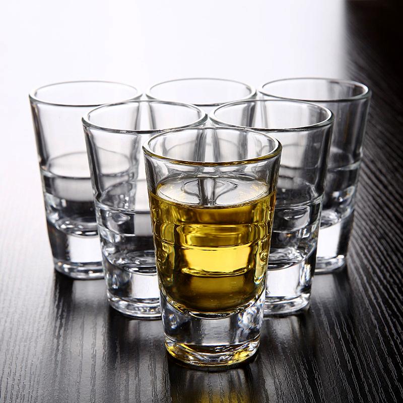 Classic SGlass Bullet Cup Transparent Wine Glass Elegant Thick Bottom Baijiu Cup High End Whiskey Glass Scotch Bourbon Cups