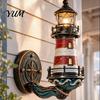 Unique Housewarming Gifts Coastal Lighthouse Wall Sconce Light, Vintage Nautical Lamp, Decorative Light for Porch Patio Garden Beach House, Gift House