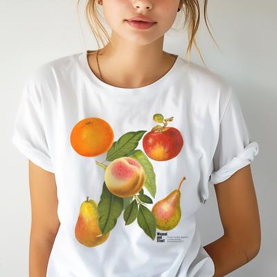 26 Vintage Fruit T-Shirt - Classic White Tee with British Fruit Illustration - Unisex T-Shirt