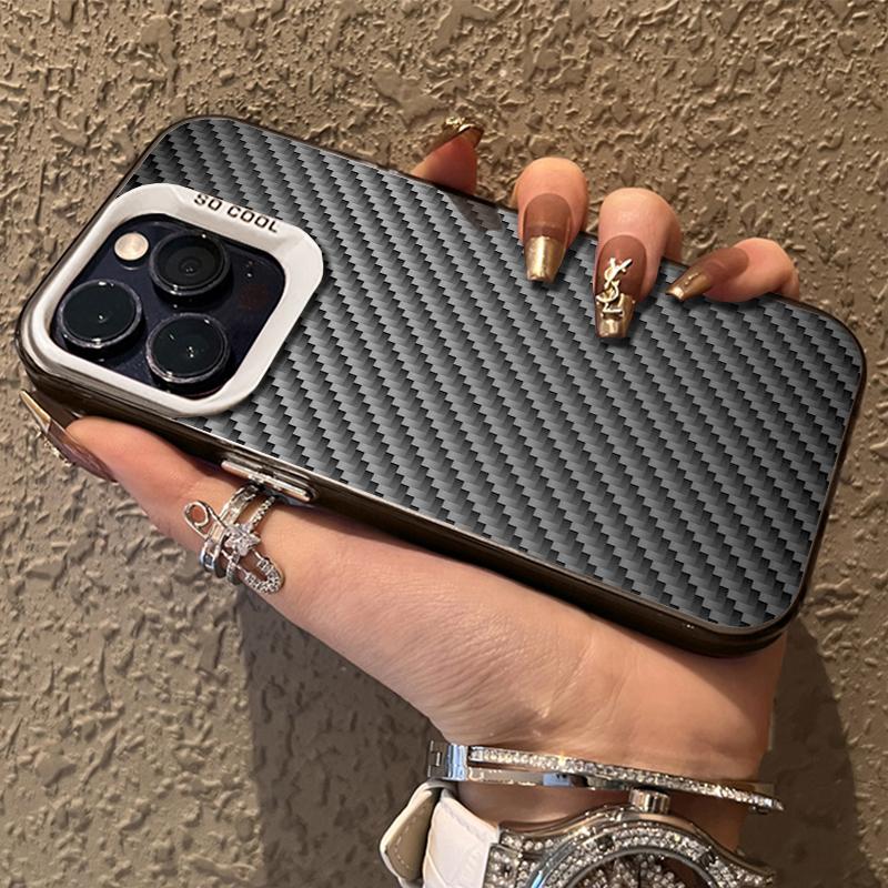 Fortschrittliche Carbonfaser-Muster Handyhülle Für iPhone 16 15 14 13 12 11 Pro Max X XR XSMAX 8 7 Plus Candy Matt Stoßfeste Hülle