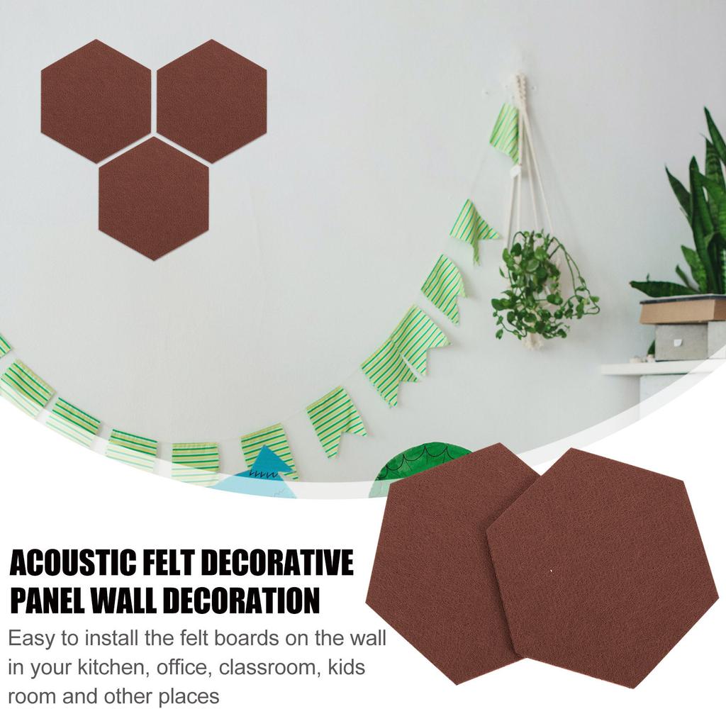 12Pcs Felt Hexagon Wall Memo Board Self-Adhesive Decorative Bulletin Board for Office Home Classroom Notes Display