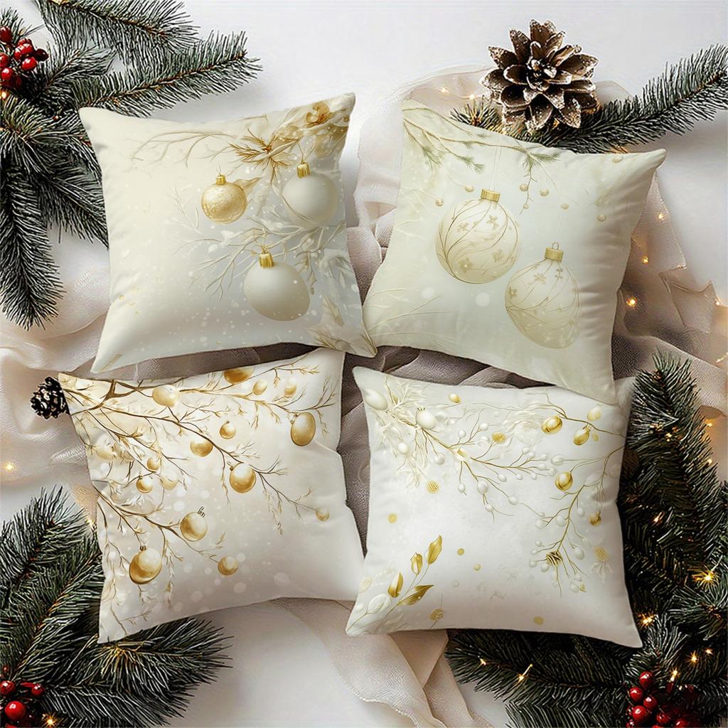 Christmas Elegant Pattern Cushion Cover Suitable for Sofa Bedroom Car Pillow Cover