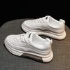 Sneaker Women's  New Rubber Soft Bottom Platform Shoes Color Matching Fashion Middle School Student Casual White Shoes Women